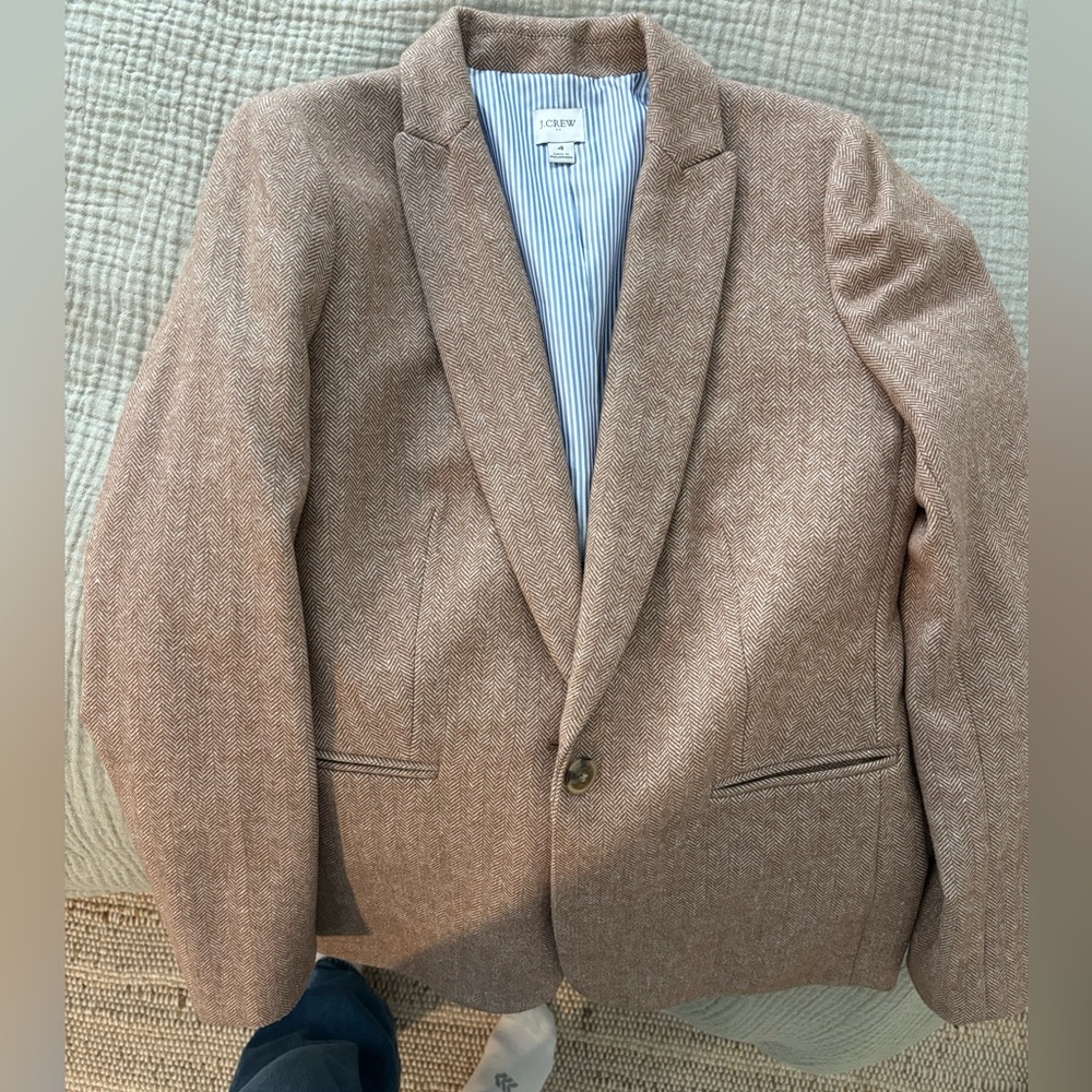 J. Crew Tan/Brown Herringbone Sport Coat